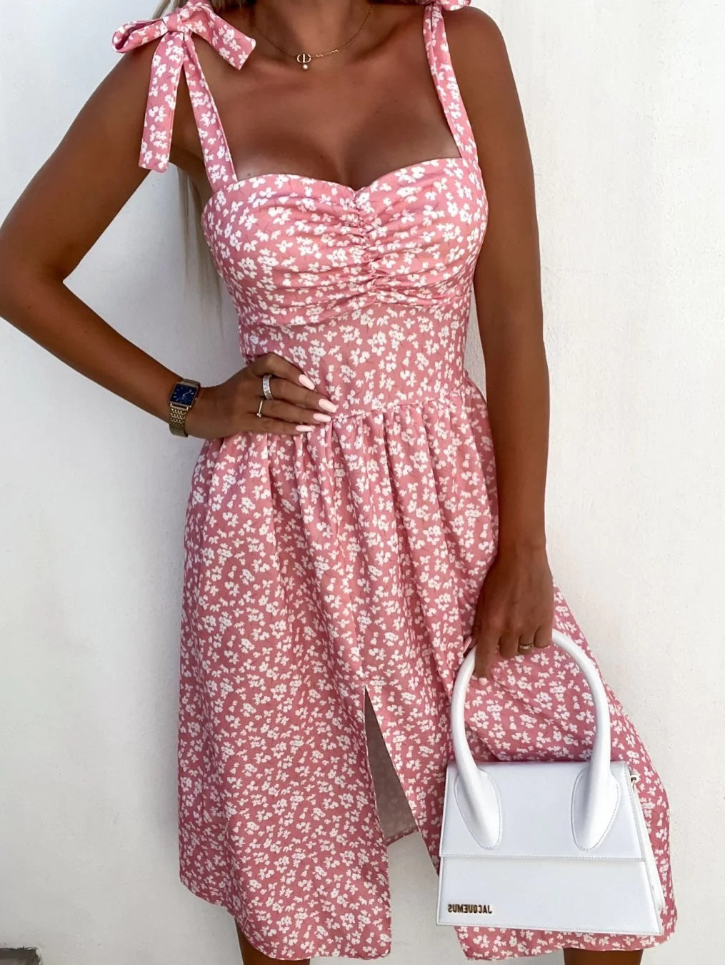 Lune London Floral Print Midi Dress for Women