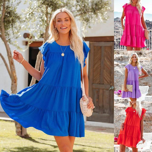 Ladies Mini Flowy Tiered Dress Amarae