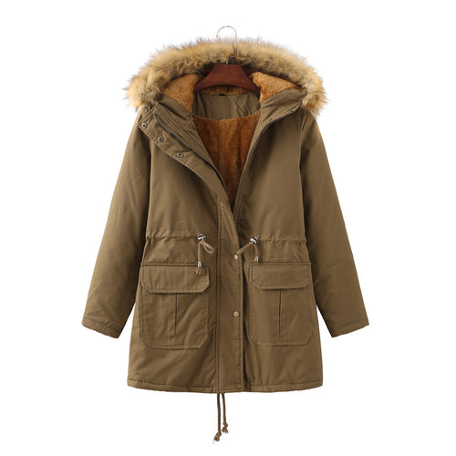 Functional parka jacket for women with removable hood and faux fur lining Amarae