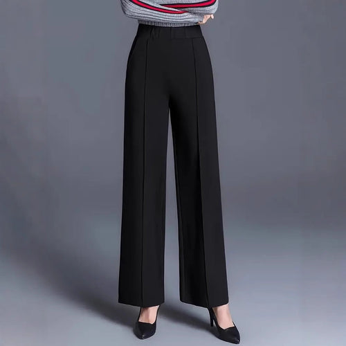 Women Wide-Cut High-Waist Trousers with Elegant Creases Amarae