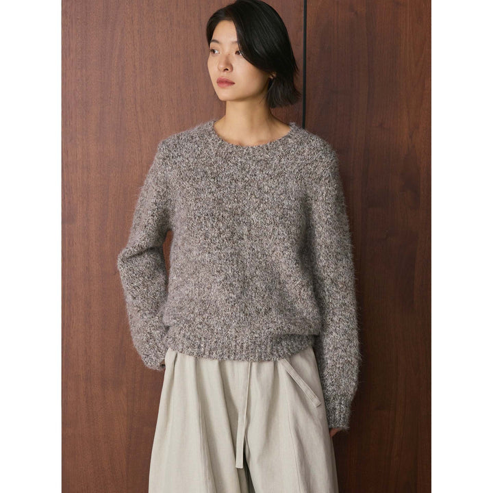 Women’s Fluffy Chunky Knit Sweater with Button Turtleneck Amarae
