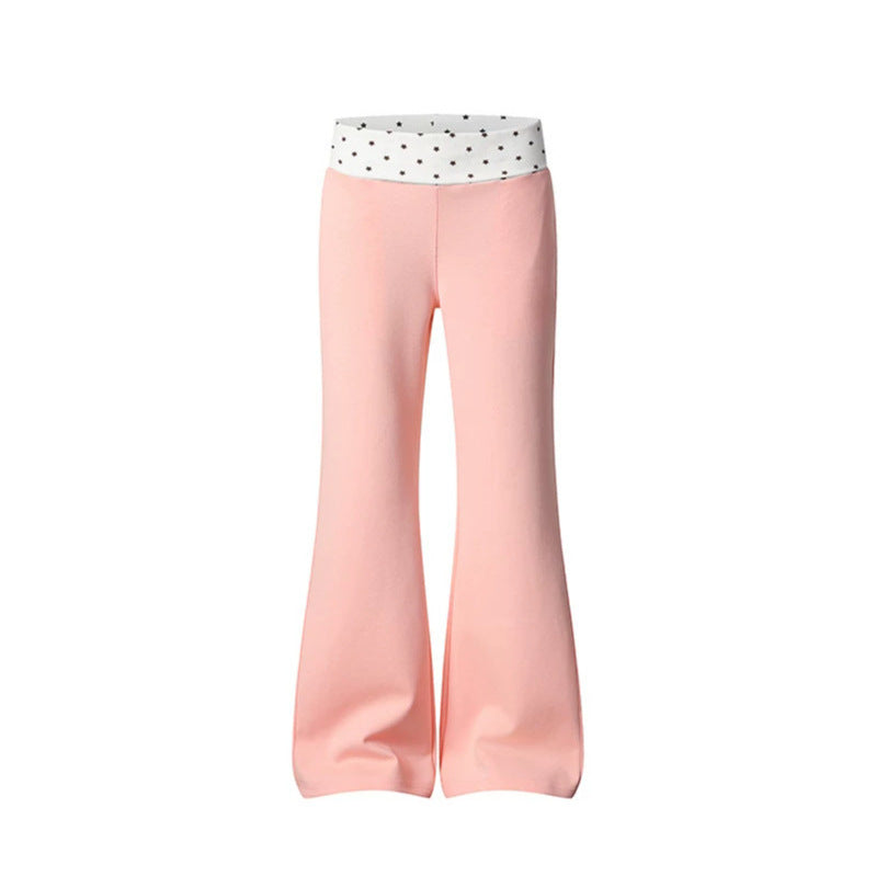Women's Flared Lounge Pants with Cuff Waistband and Star Motif Amarae