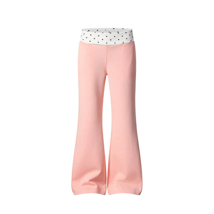 Women's Flared Lounge Pants with Cuff Waistband and Star Motif Amarae