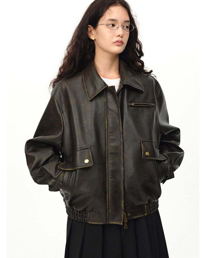 Lune London Casual Leather Jacket for Women