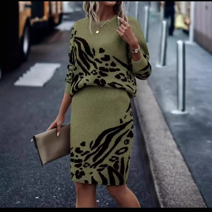 Lune London women's knitted leopard print dress