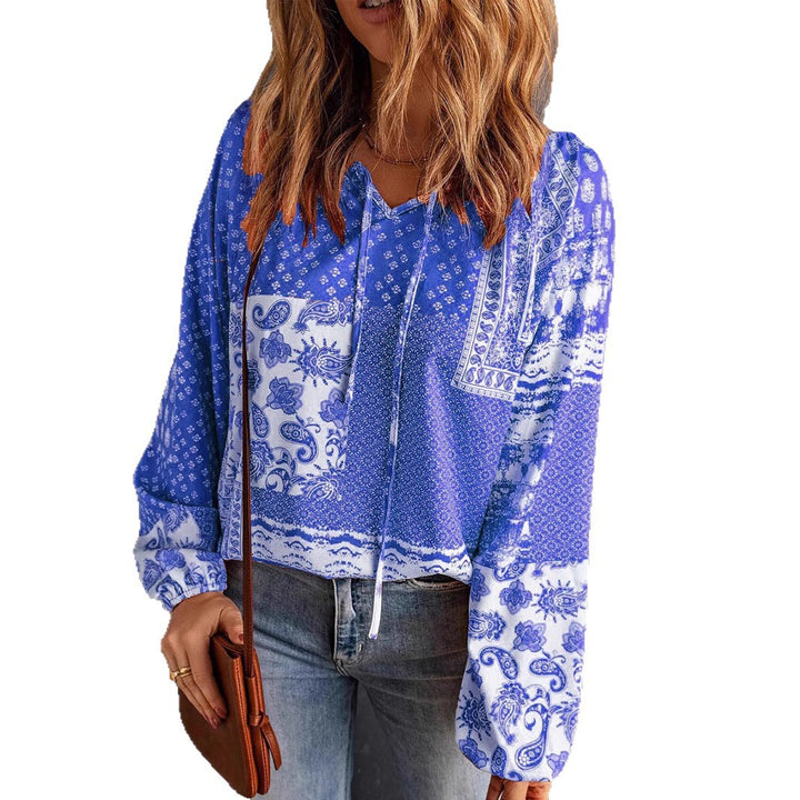 Hooded tracksuit top for women with paisley pattern and drawstring Lune London