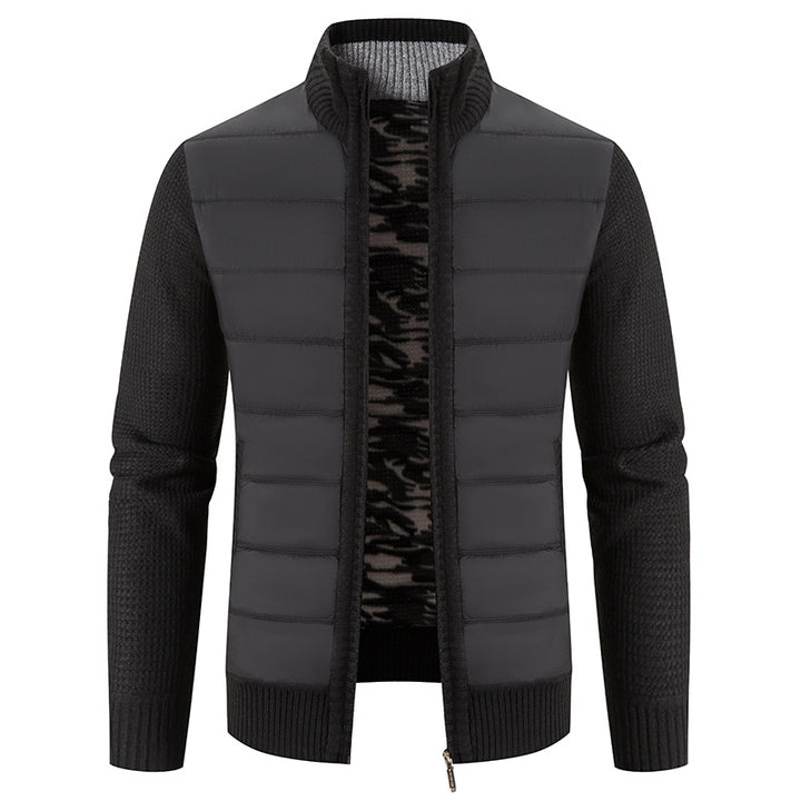 Men's quilted hybrid jacket with trendy knit design Lune London