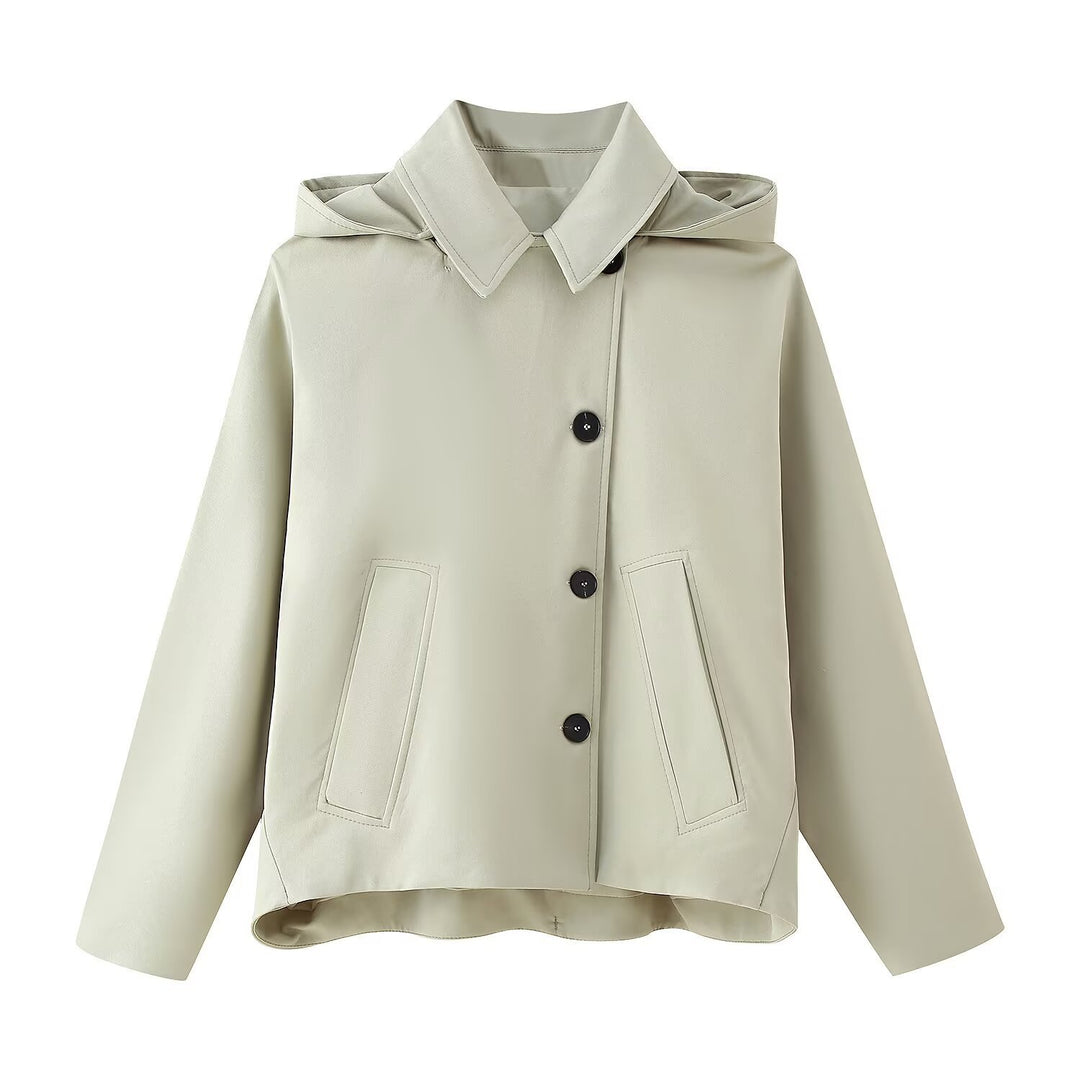 Transitional jacket for women with hood and practical pockets Lune London