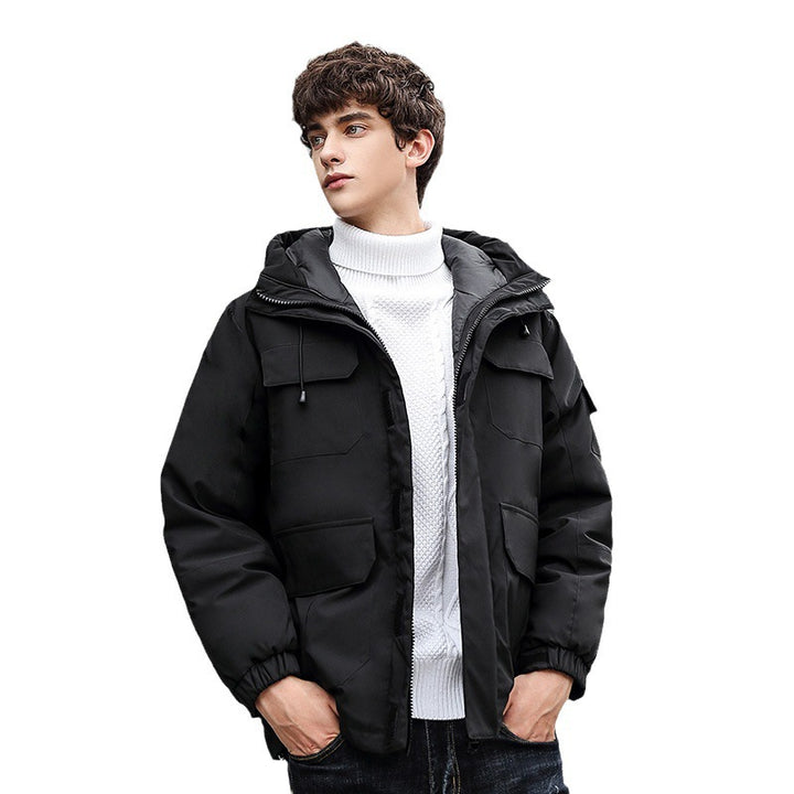 Waterproof utility jacket for men with hood and pockets Lune London