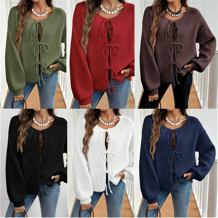 Pull en maille pour femme avec des détails de nœud élaborés Chic & Stil