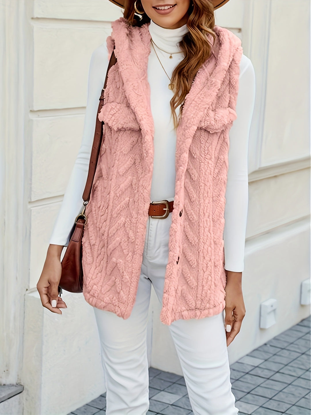 Knitted ladies' cardigan with hood and pockets Lune London
