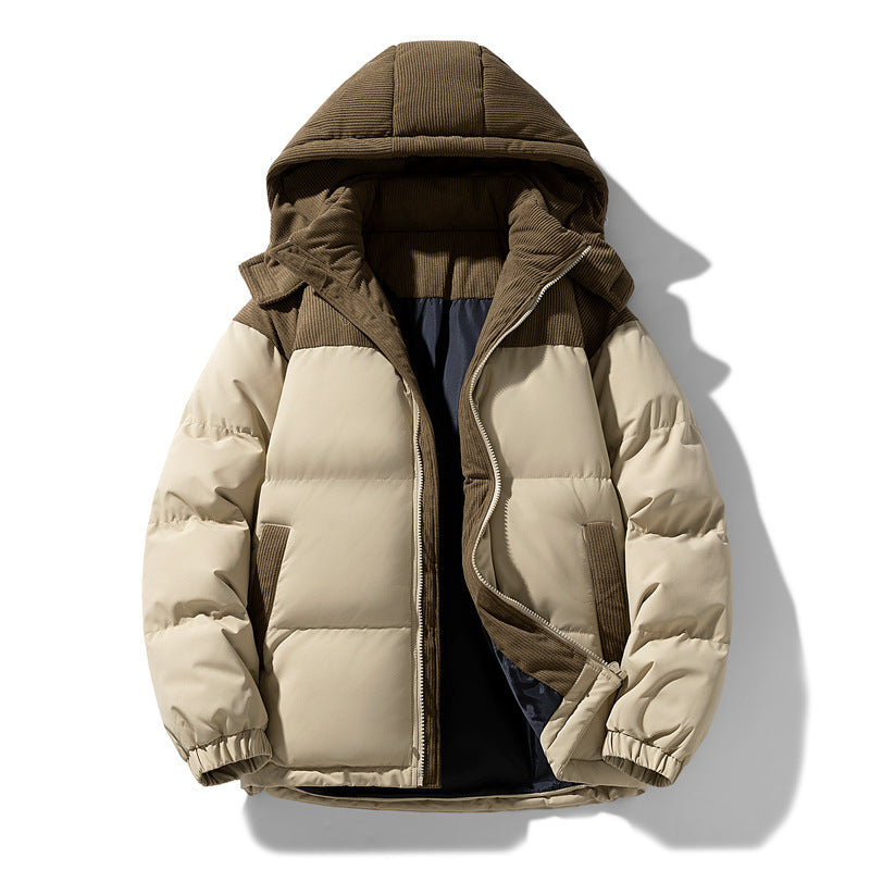 Ladies warm quilted jacket with removable hood and high collar Lune London