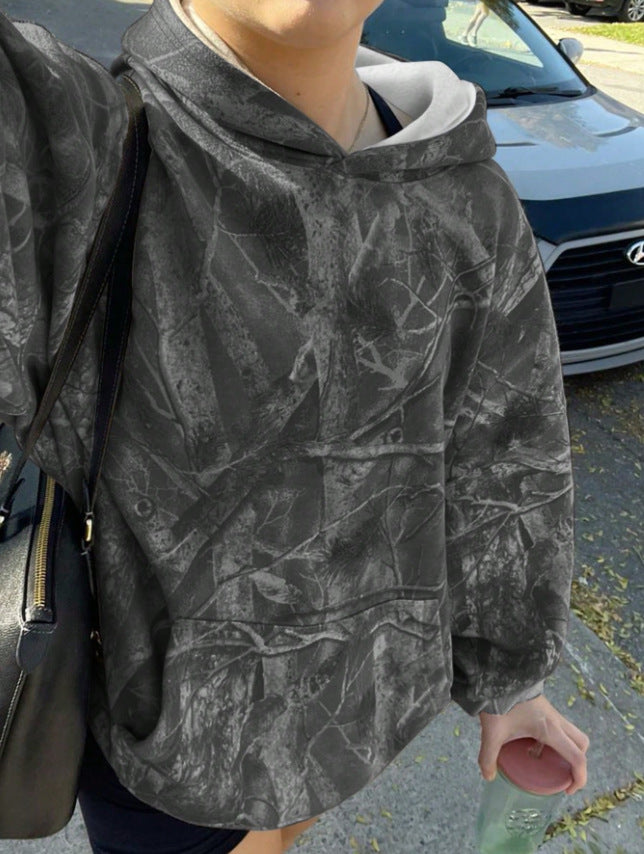 Sweat à capuche décontracté pour femmes avec motif camouflage Chic & Stil
