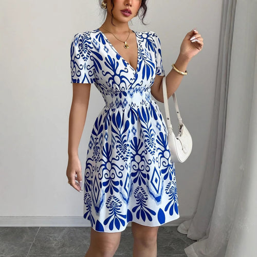 Mini dress for women with a playful A-line cut and floral patterns Amarae