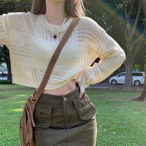 Femme Pull en Maille Décontracté avec Manches Amples et Encolure Ronde Chic & Stil