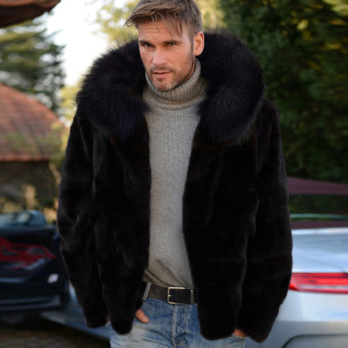 Luxurious fur coat for men with a striking collar Amarae