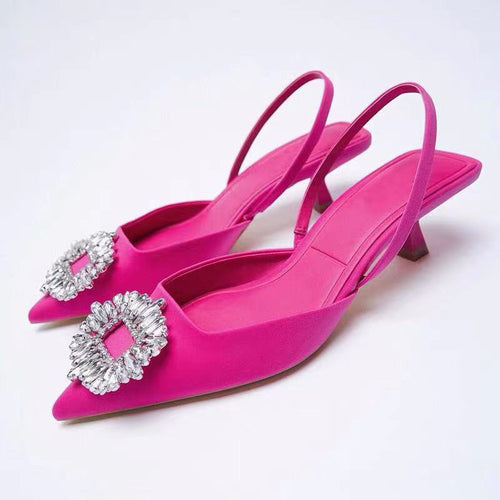 Ladies Slingback Slippers with Sparkling Jewelry Detail and Elegant Design Amarae