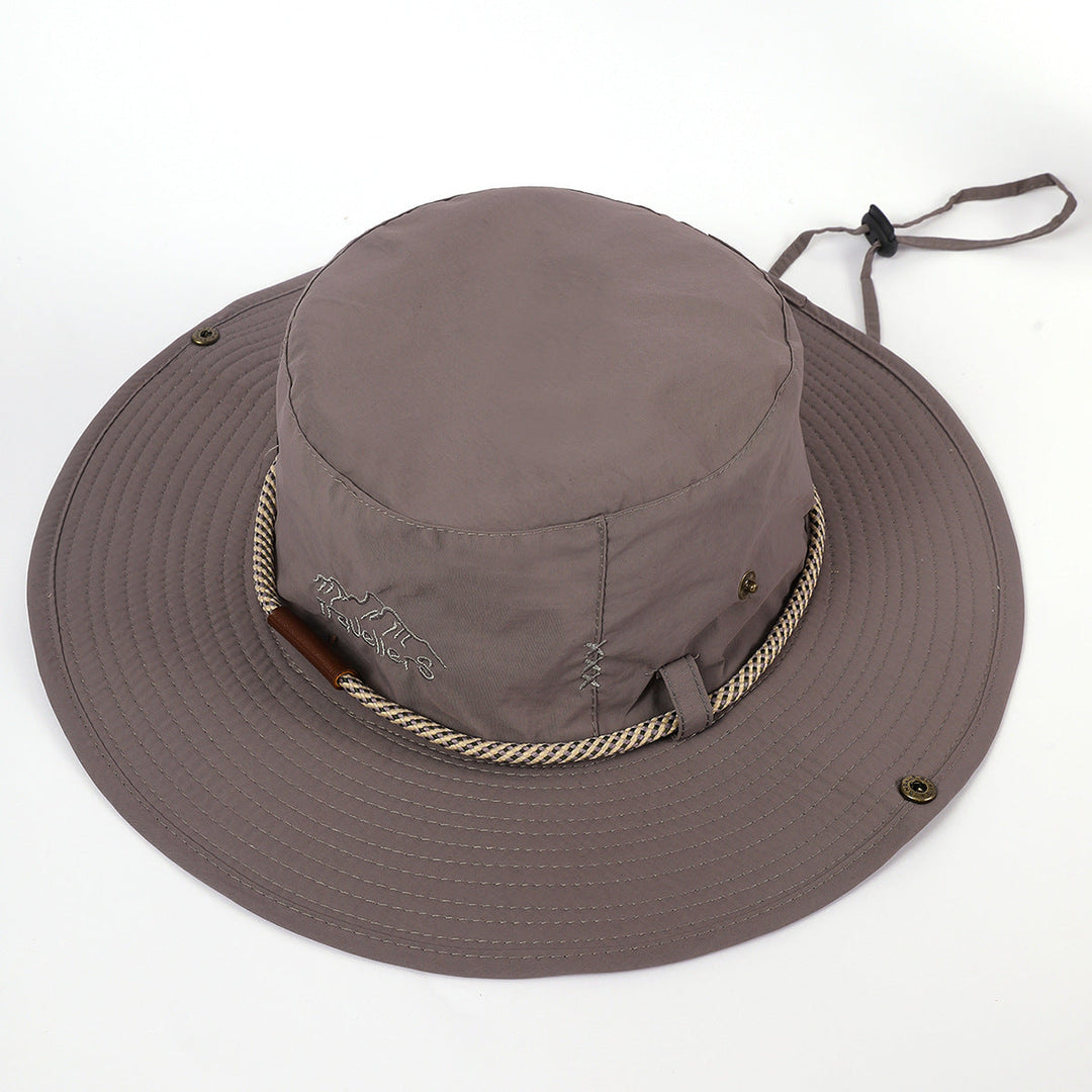 Women's Sun Hat with Wide Brim and Integrated Neck Strap Lune London