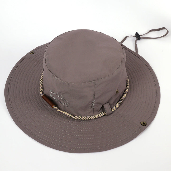 Women's Sun Hat with Wide Brim and Integrated Neck Strap Lune London