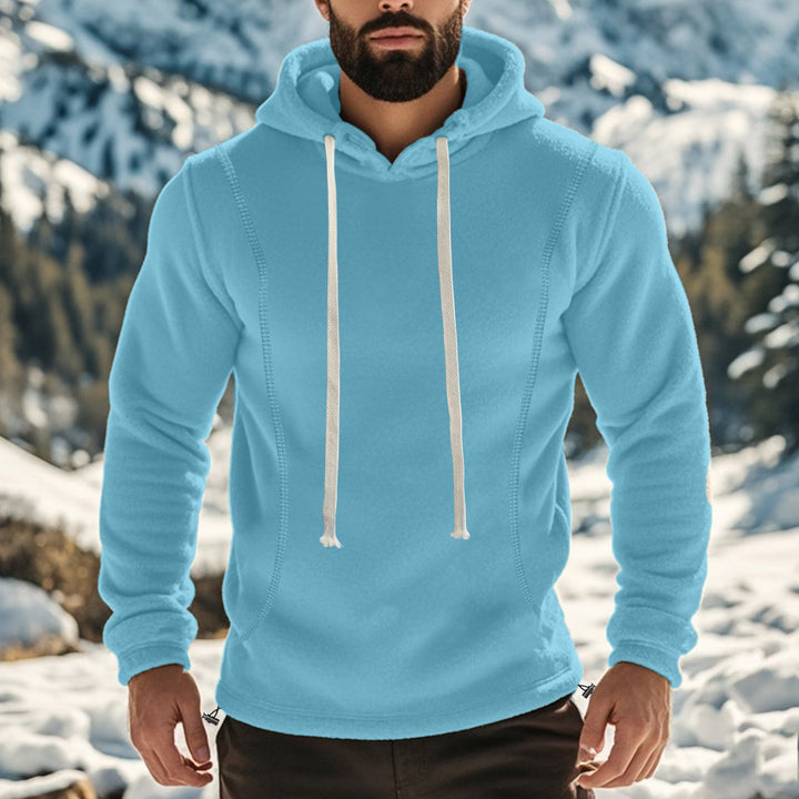 Men's soft fleece hoodie with contrast stitching Lune London