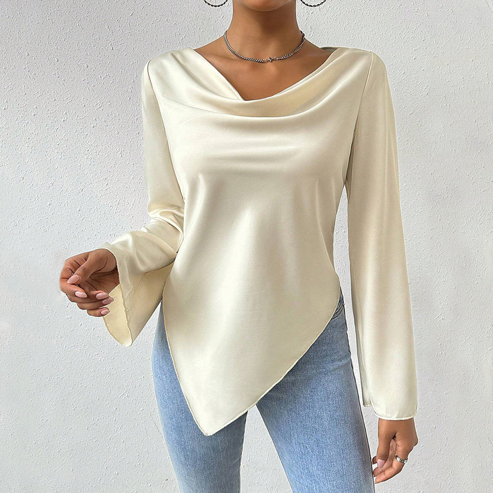 Blouse pour femmes avec décolleté cascade chic et manches longues Chic & Stil