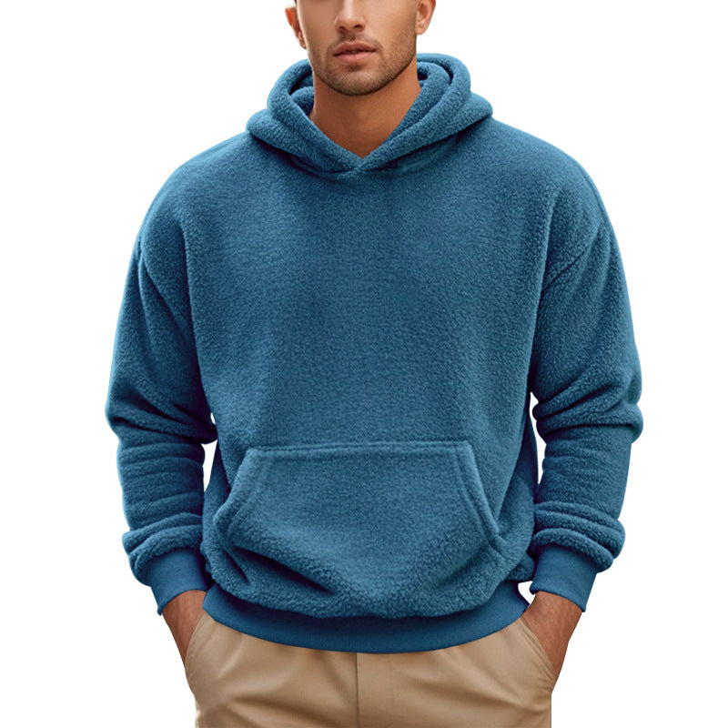 Men's cozy fleece hoodie with kangaroo pocket and elastic waistband Lune London
