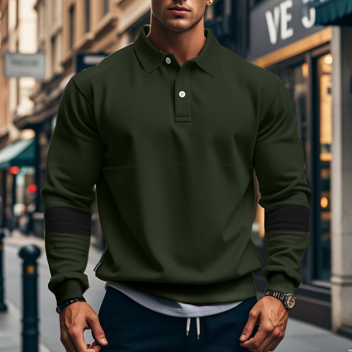 Sporty sweater for men with trendy contrast stripes Amarae