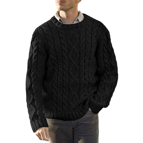 Chunky knit sweater for men with classic relief pattern Amarae