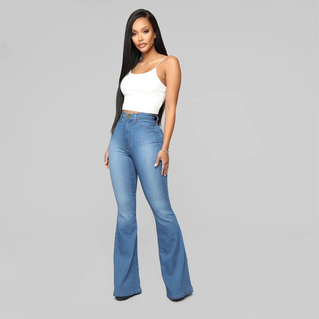Women's High-Waisted Flared Jeans made from Stretch Denim with a Waist-Shaping Cut Amarae