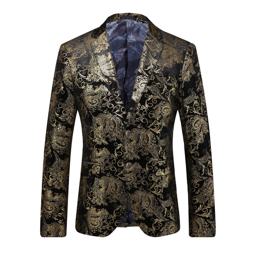 Elegant tuxedo blazer for men with floral sequin patterns Amarae