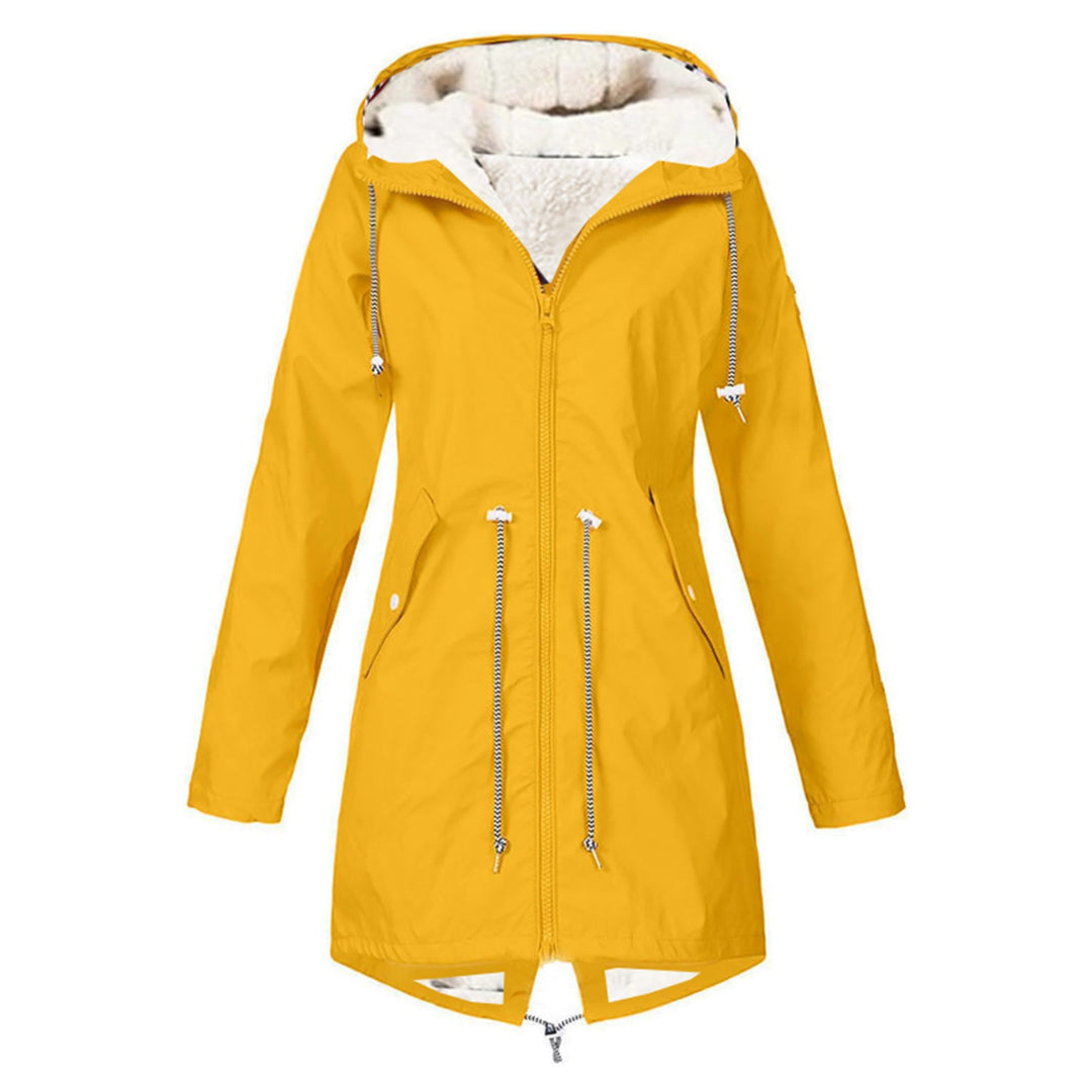 Trendy women's transition jacket with warm inner lining and practical hood Lune Londonl