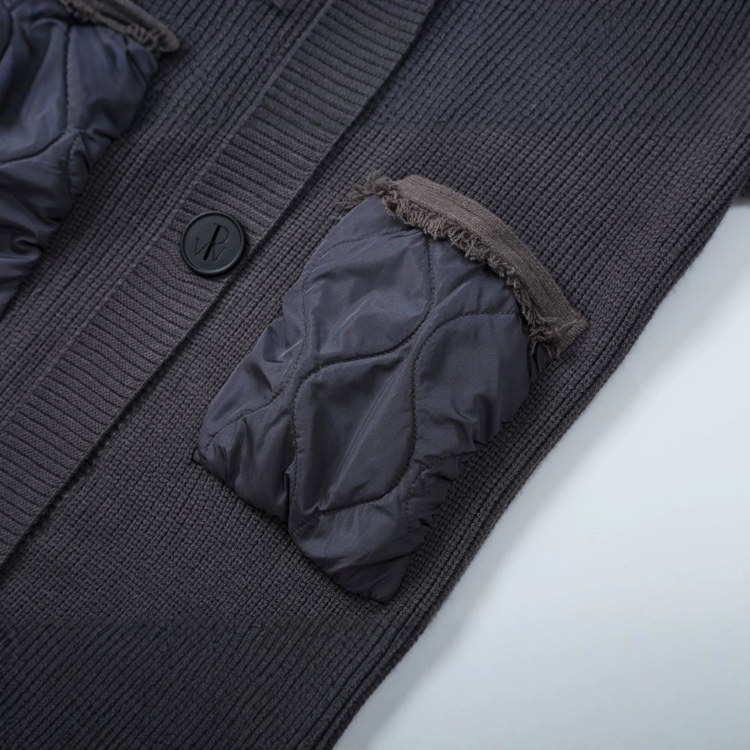 Women's knitted coat with quilted hood and padded pockets Amarae