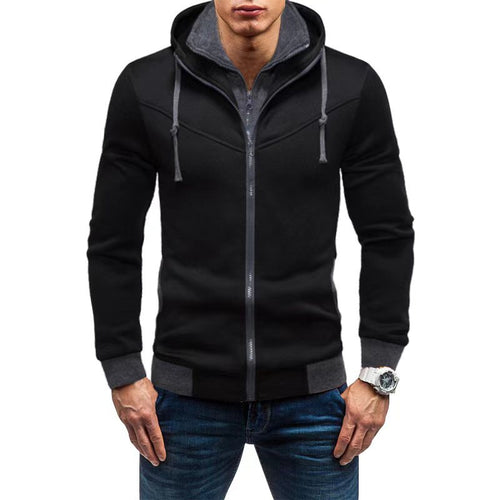 Sporty fleece jacket for men with high collar and practical pockets Amarae