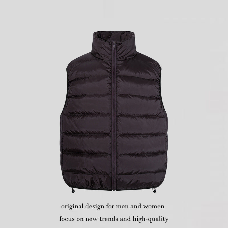 Women's quilted vest with high stand-up collar, heat-insulating padding, and adjustable hem Amarae