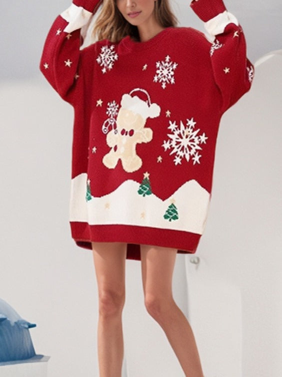Christmas sweater for women with festive print and oversized fit Lune London
