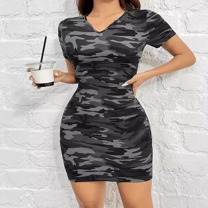 Chic and Stylish Camouflage Bodycon Dress for Women