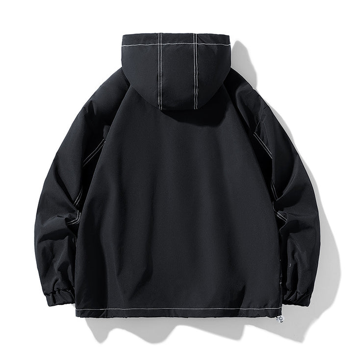 Men's Oversize Softshell Jacket with Hood, water-repellent surface & contrasting seam details Amarae