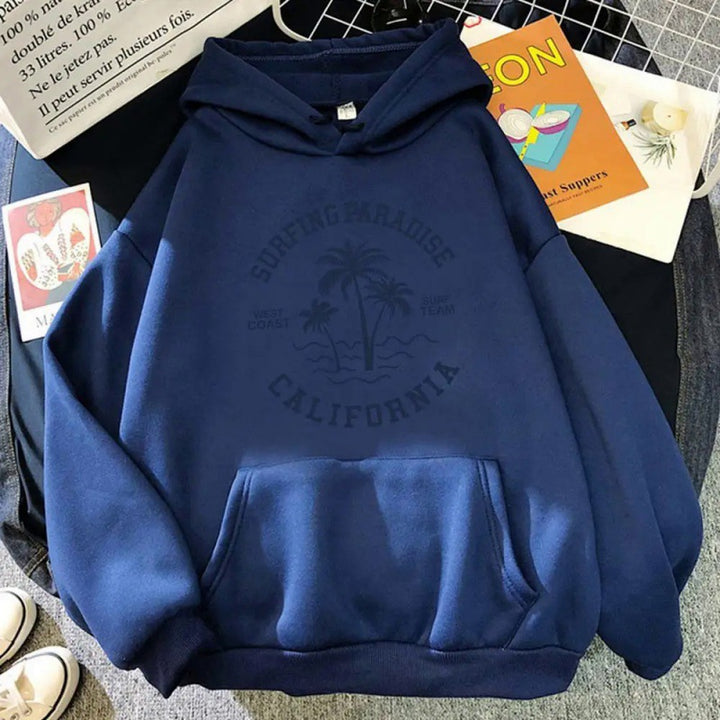 Women's hoodie with casual surf design and high-quality cotton blend Chic & Stil