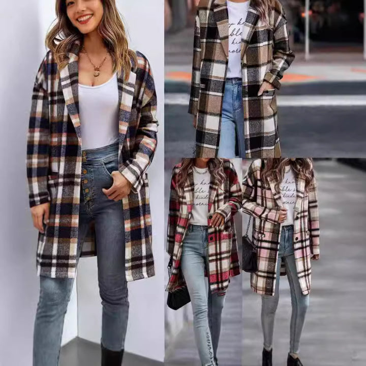 Oversized checkered blazer for women with a chic casual business look Lune London