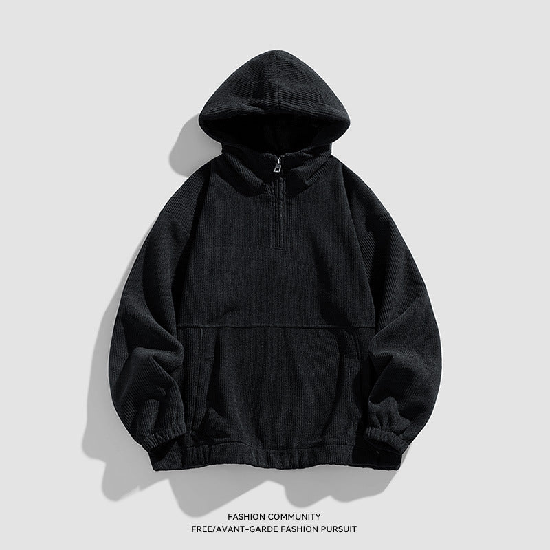 Women's fluffy hoodie with half-zip Lune London