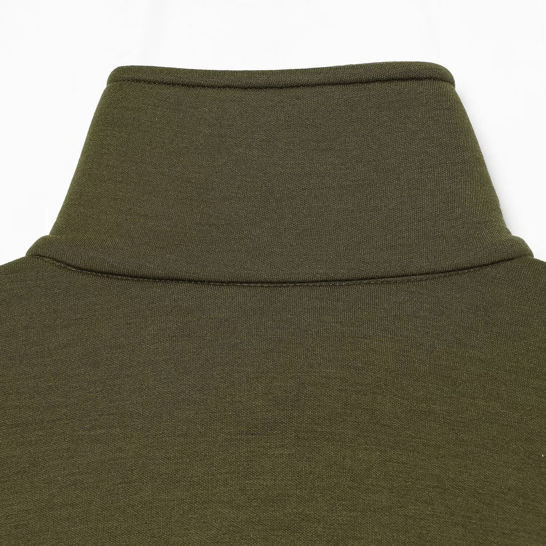 Women's Cropped Sweat Jacket with High Funnel Collar, Full Zip and Fitted Hem Amarae