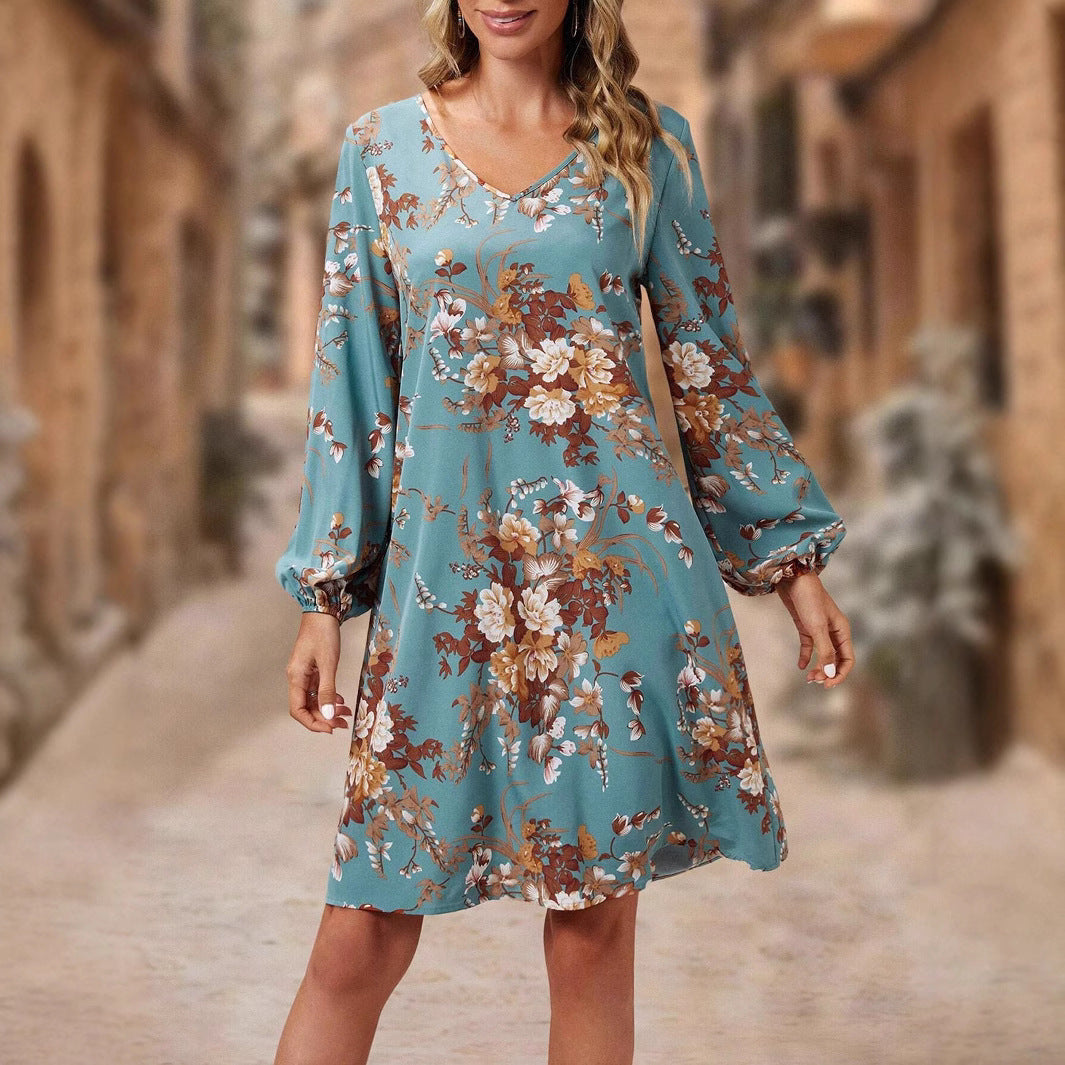 Lune London Women's V Neck Floral Dress