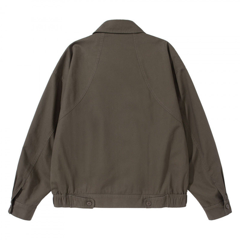 Men's Lightweight Boxy Field Jacket with Shirt Collar, Concealed Button Placket and Elastic Hem Amarae