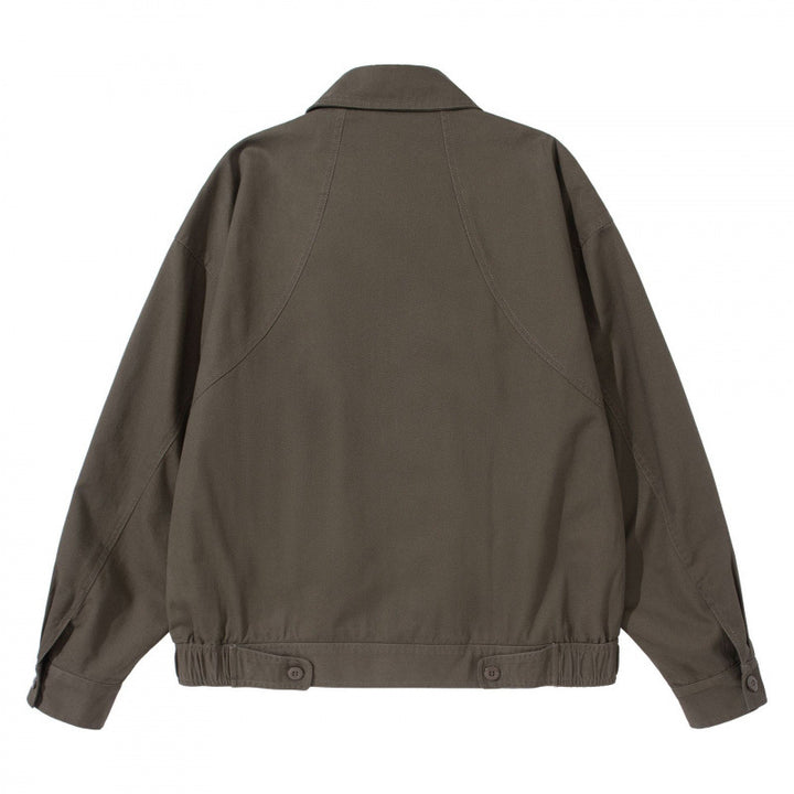 Men's Lightweight Boxy Field Jacket with Shirt Collar, Concealed Button Placket and Elastic Hem Amarae