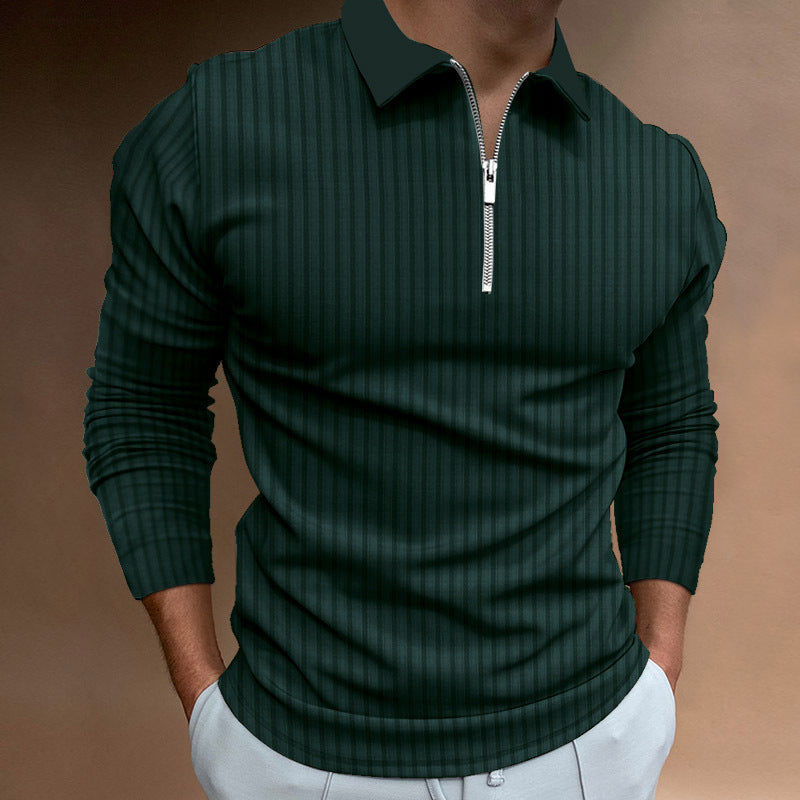 Men's polo shirt with elegant zip closure and structured design Lune London