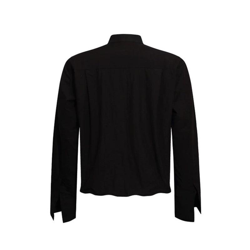 Men's shirt with stand-up collar, chest pocket and relaxed fit Amarae