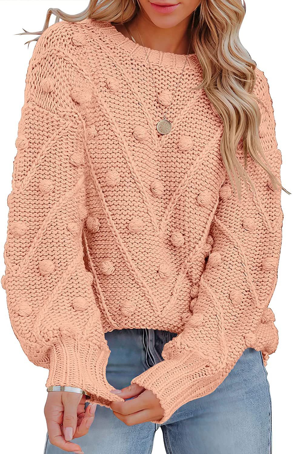 Stylish knitted sweater for women with textured 3D pattern Lune London