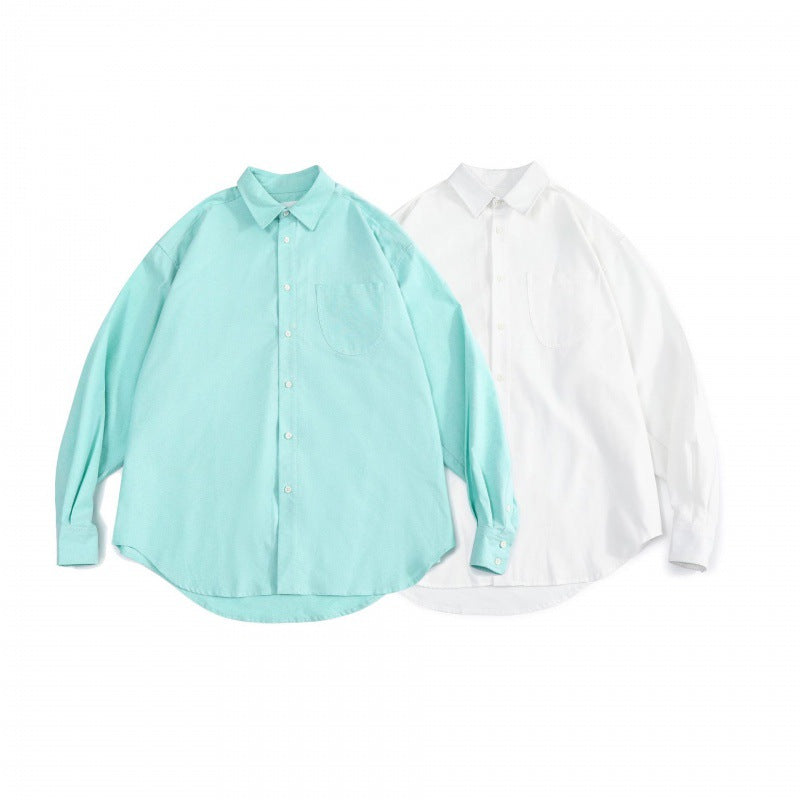 Unisex Oversize Shirt made of fine Oxford cotton fabric with chest pocket and rounded hem Amarae