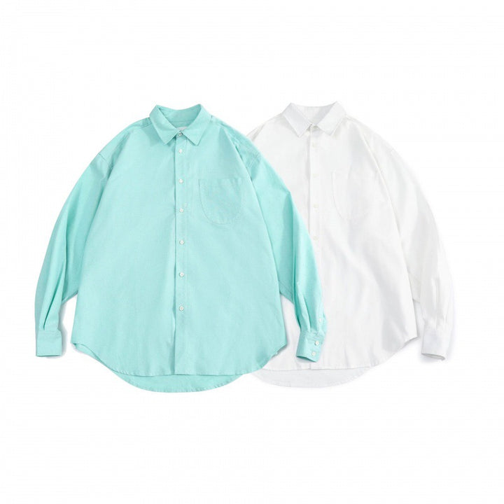 Unisex Oversize Shirt made of fine Oxford cotton fabric with chest pocket and rounded hem Amarae