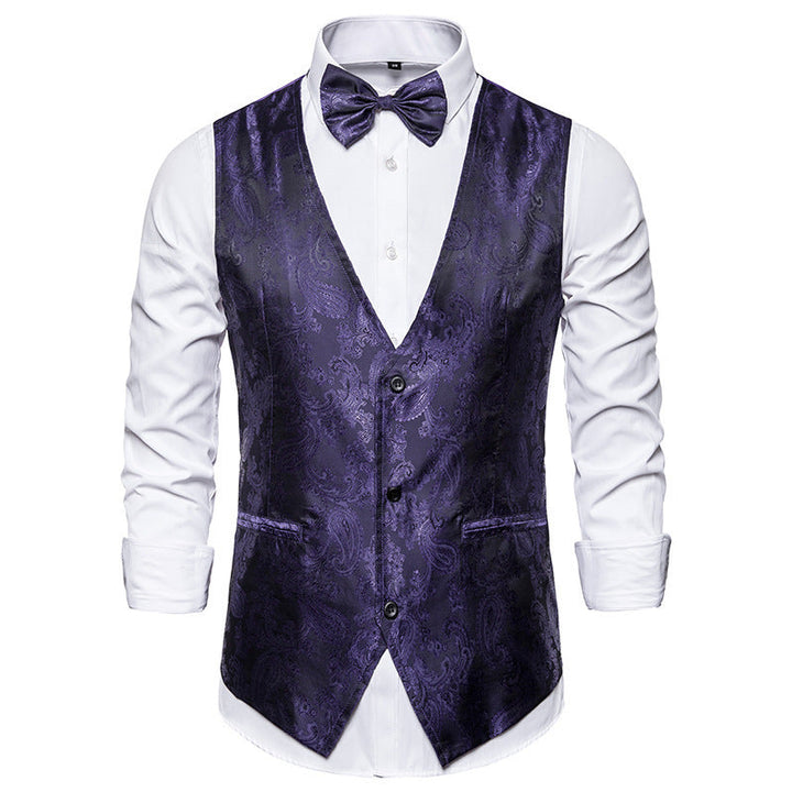 Men's Elegant Suit Vest with Fine Paisley Pattern Amarae
